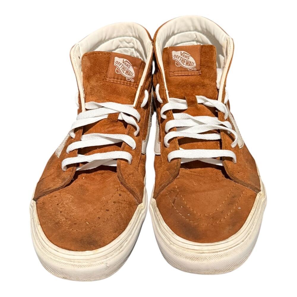 Vans Sk8-Hi Pig Suede Tortoise Shell Brown ScotchGard Men’s Size 10 Sneakers - Picture 4 of 9